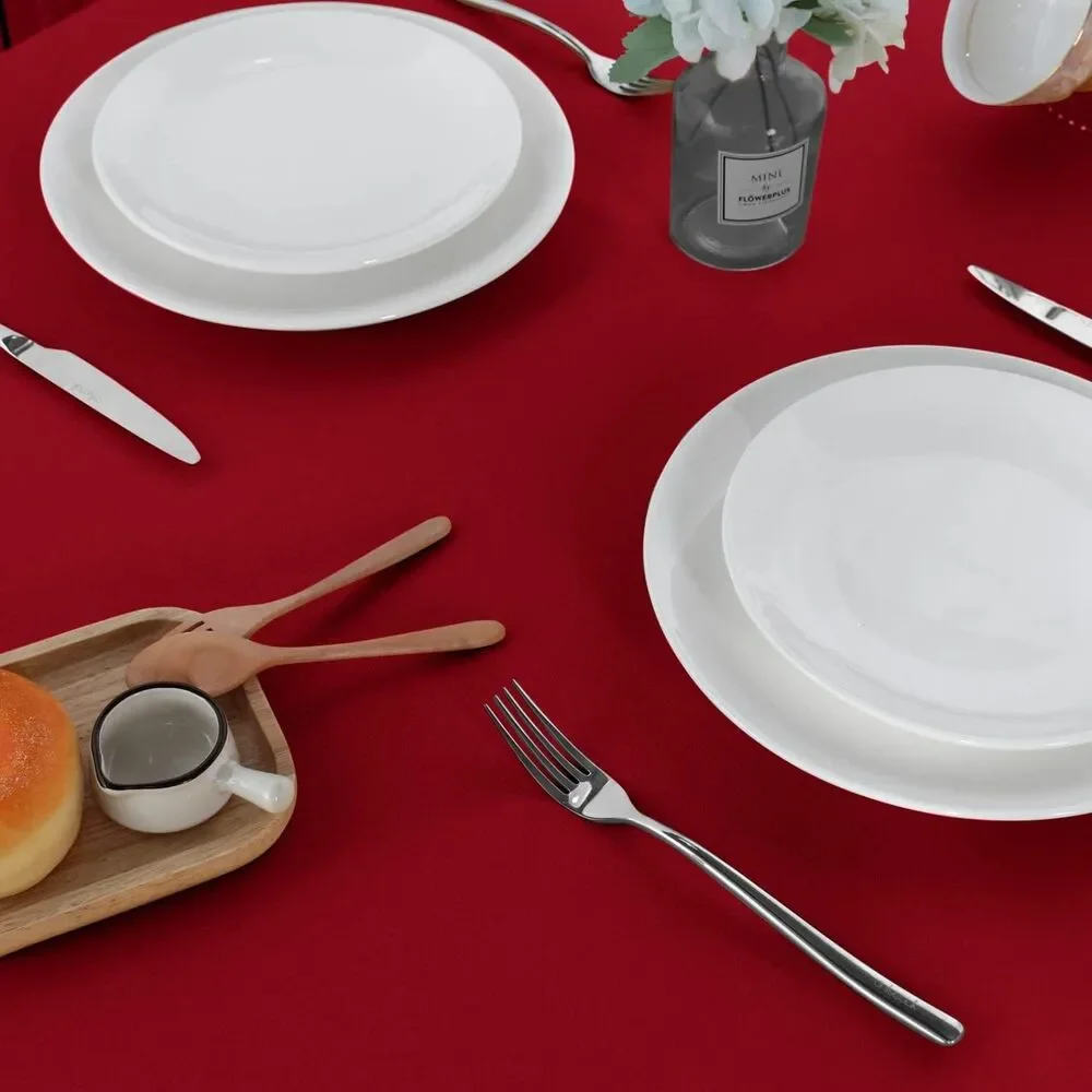 2 Pack Red Tablecloth 60 x 84 Inch, Rectangle, Washable, Polyester